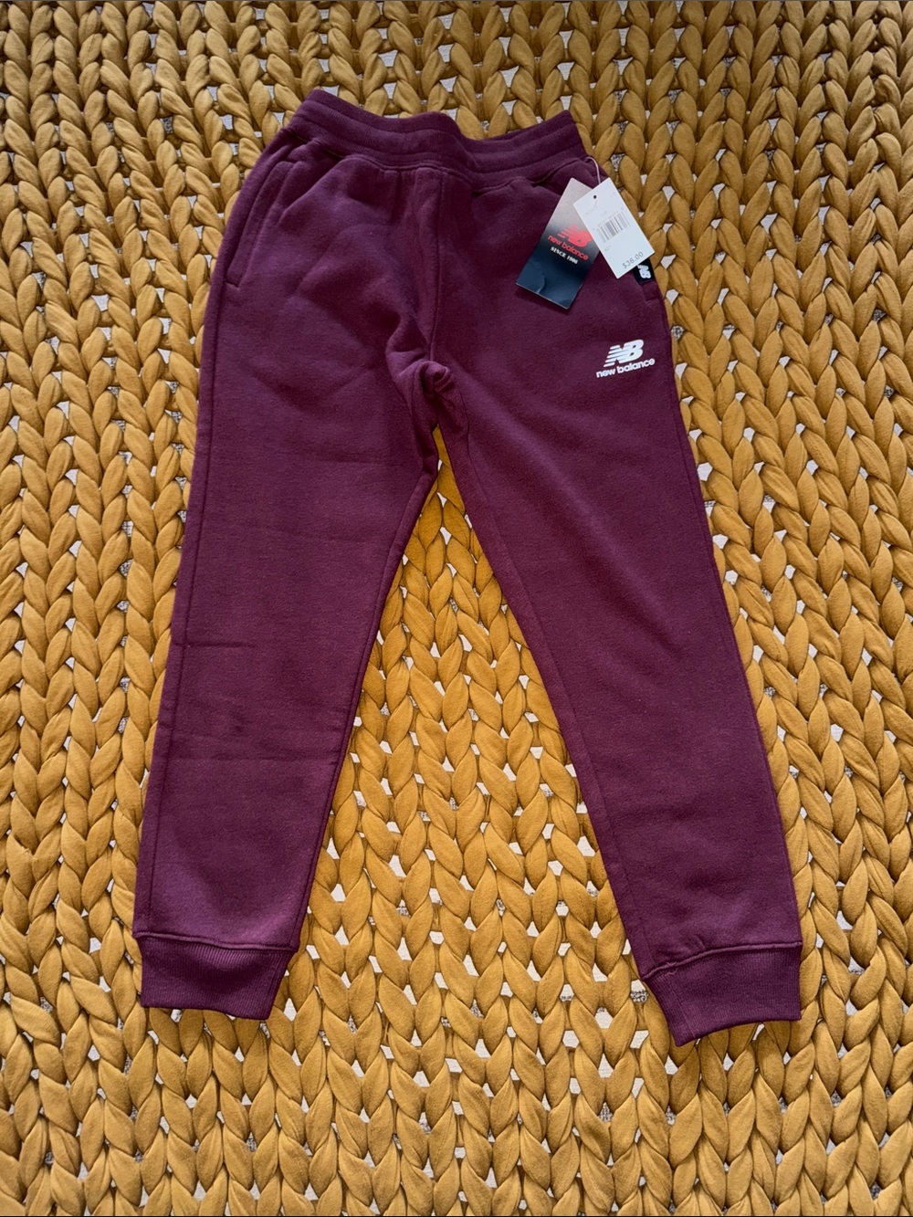 New Balance Kids' Maroon Fleece Joggers